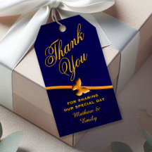 Royal Blue Personalizado Obrigado Favor de Casamen