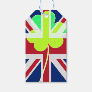 Etiqueta Para Presente Rua de Clover, Patrick UK, Irish British Flag