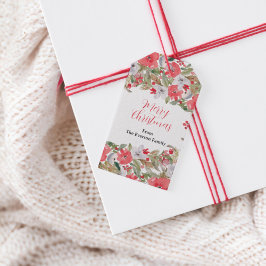 Etiqueta Para Presente Rua floral vermelha russa Feliz Natal