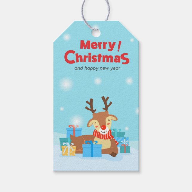 Etiqueta Para Presente Rudolph e Presentes (Frente)