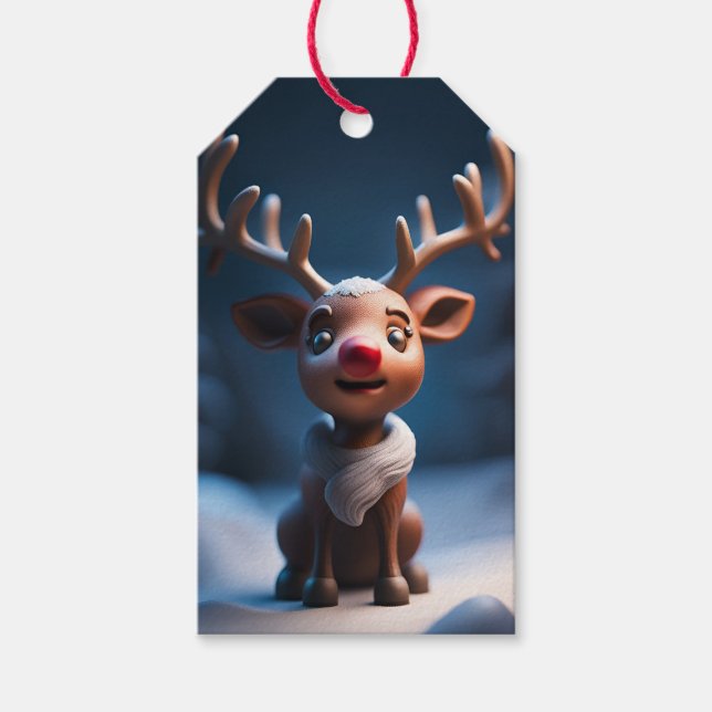 Etiqueta Para Presente Rudolph Figura etiqueta de presente de Natal (Frente)