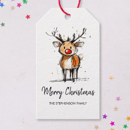 Etiqueta Para Presente Rudolph Rena Querido Natal Feliz