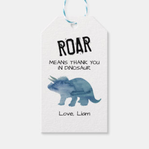 Etiqueta Para Presente Rugido Significa Obrigado em Dinossauro