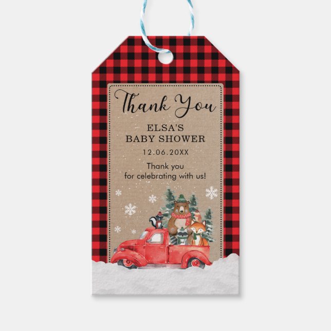 Etiqueta Para Presente Rusland Woodland Winter Wonderland Baby (Frente)