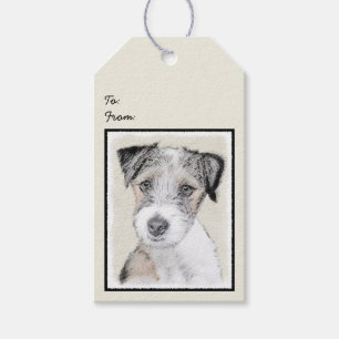 Etiqueta Para Presente Russell Terrier Rough Painting - Arte Original de