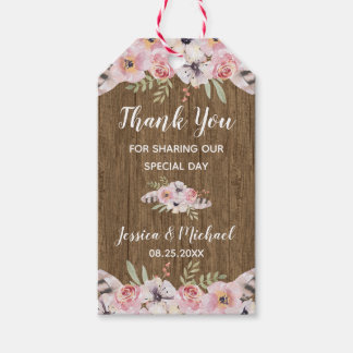 Etiqueta Para Presente Rustic Boho Floral Wood Casamento Favorece Etiquet
