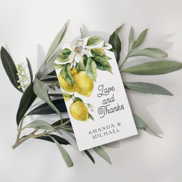 Etiqueta Para Presente Rustic Boho Watercolor Lemons Citrus Obrigado