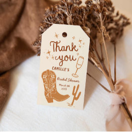 Etiqueta Para Presente Rustic Boots and Bubble Hand Drawn Obrigado