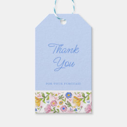 Etiqueta Para Presente Rustic Elegant Floral Business Obrigado