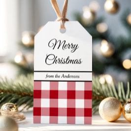 Etiqueta Para Presente Rustic Farmhouse Red Checou Feliz Natal