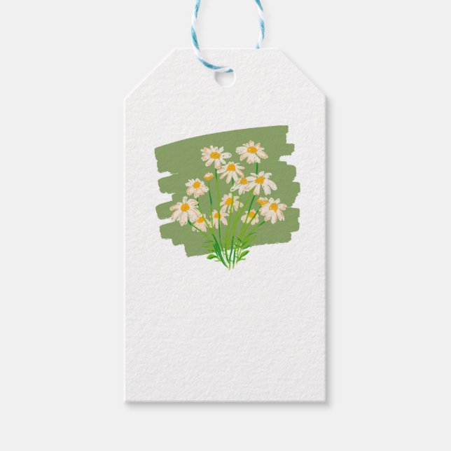 Etiqueta Para Presente Rustic Floral Design on Green Background (Frente)