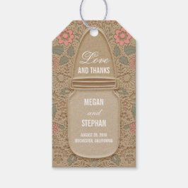 Etiqueta Para Presente Rustic Floral Mason Jar Wedding