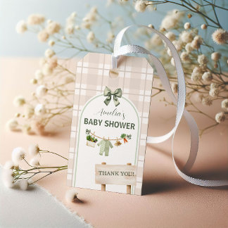 Etiqueta Para Presente Rustic Garden Locally Grown Baby Shower Favor Tag