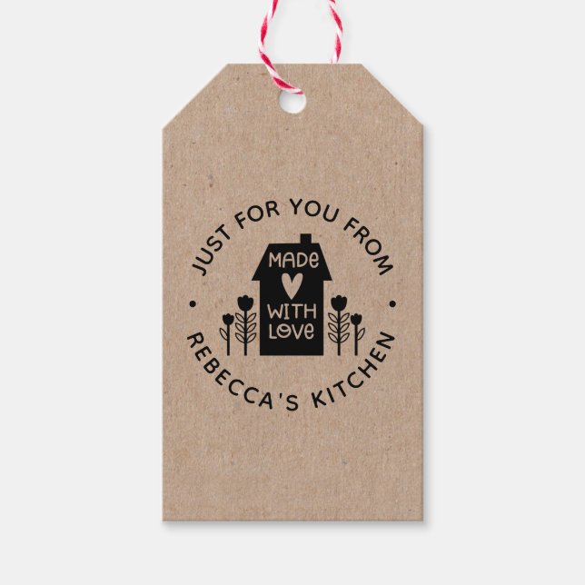 Etiqueta Para Presente Rustic Kraft Feita Com Etiqueta De Presente De Amo (Frente)