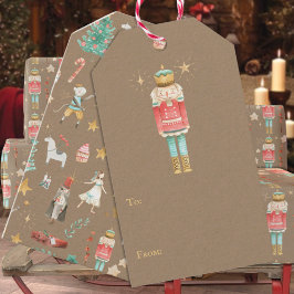 Etiqueta Para Presente Rustic Kraft Tudo Noz-Cracker Natal