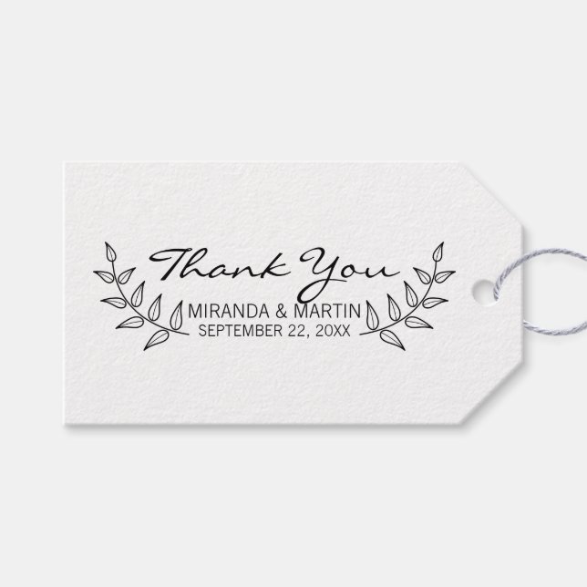 Etiqueta Para Presente Rustic Laurels Wedding Favor (Frente (horizontal))