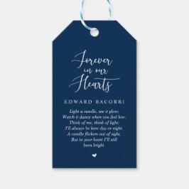 Etiqueta Para Presente Rustic Modern Navy Blue, Serviço Memorial Funeral