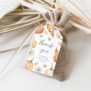 Etiqueta Para Presente Rustic Pumpkins Fall Chá de fraldas Obrigado Favor