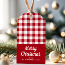 Rustic Red Checkered Script Felry Natal