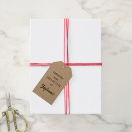 Etiqueta Para Presente Rustic Simple Handmade with Lot Name