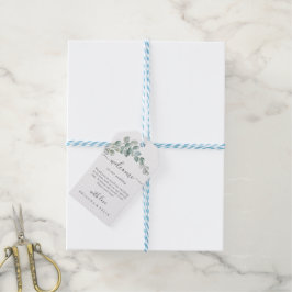 Etiqueta Para Presente Rustic Watercolor Eucalyptus Greenery Wedding