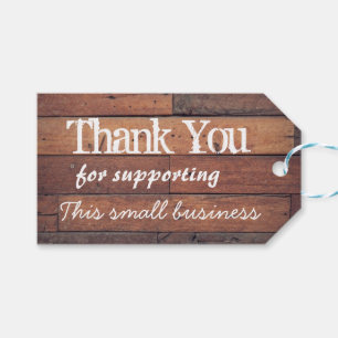 Etiqueta Para Presente Rustic Wooden Obrigado Empresarial Personalizado