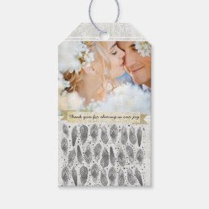 Etiqueta Para Presente Rustic Your Photo Vintage Cor damasco