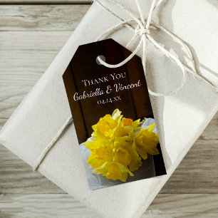 Etiqueta Para Presente Rústico Daffodils Barn Wood Casamento Favorita Ma