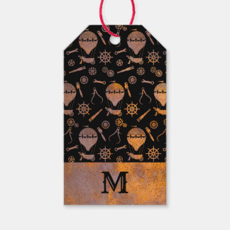 Etiqueta Para Presente Rusty Steampunk Balloons Monograma