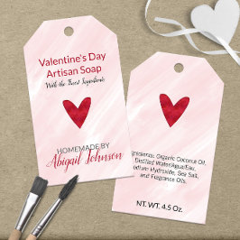 Etiqueta Para Presente Sabão de Dia de os namorados rosa e vermelho