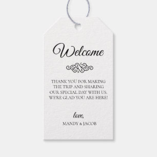 Etiqueta Para Presente Saco da boa vinda do casamento do Flourish de Deco