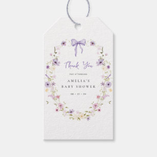 Etiqueta Para Presente Saco de Favor de Chá de Bebê de Lavanda com Etique