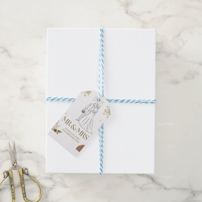 Etiqueta Para Presente Saco de presente de casamento (Com cordão)