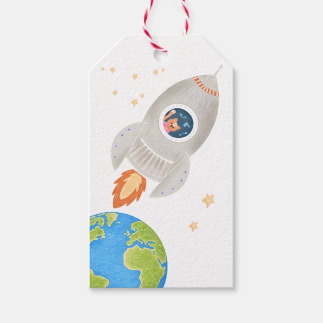Etiqueta Para Presente Saco de Presente Espacial (Frente)