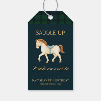 Etiqueta Para Presente Saddle Up Vintage Preppy Horse Birthday 