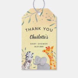 Etiqueta Para Presente Safari Animais Aquarela Chá de fraldas Favorecendo