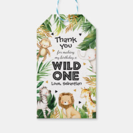 Etiqueta Para Presente Safari Animais Selvagens de Um primeiro aniversari