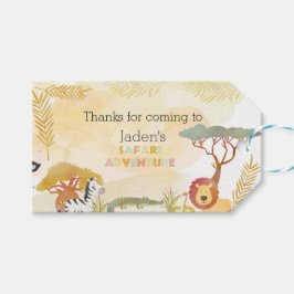 Etiqueta Para Presente Safari Animal Watercolor Festa de aniversário Obri