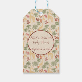 Etiqueta Para Presente Safari Giraffe e Chá de fraldas Floral