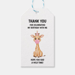 Etiqueta Para Presente Safari Jungle Animal Pink Girls Aniversário