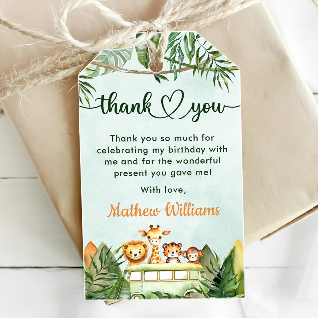 Etiqueta Para Presente Safari Wild One primeiro aniversario (Criador carregado)