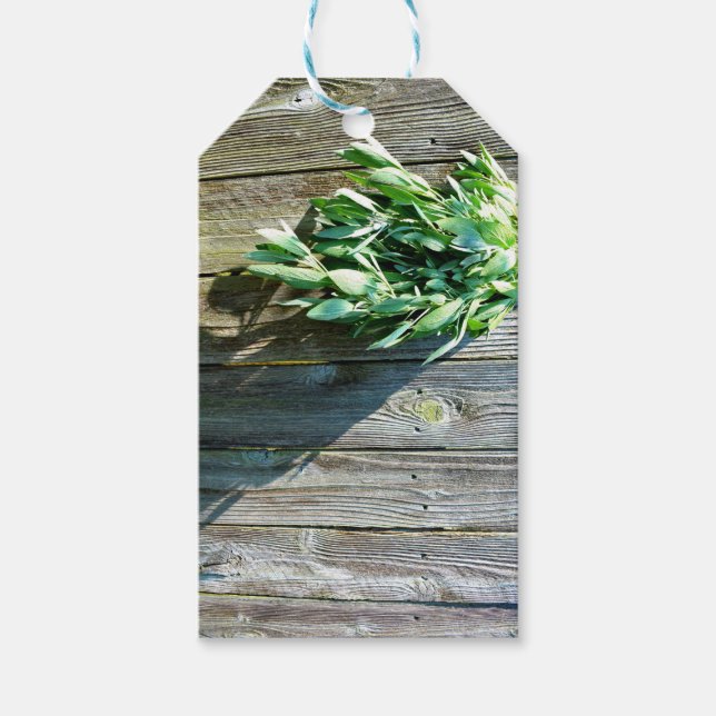 Etiqueta Para Presente Sage Barn-wood, recortada recentemente (Frente)