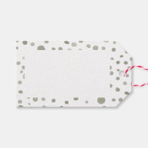 Sage Confetti Watercolor Dots Gift Tag