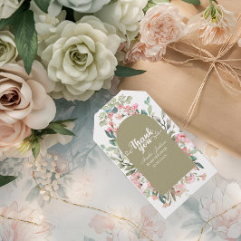 Etiqueta Para Presente Sage Green Baby Bloom Chá de fraldas Convite