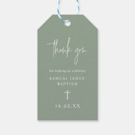 Etiqueta Para Presente Sage Green Modern Script Minimalista Favor do Bati