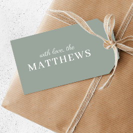 Etiqueta Para Presente Sage Green | Na moda minimalista moderno elegante