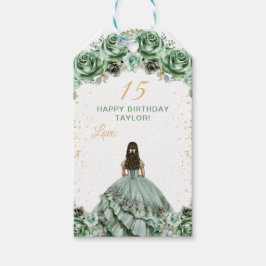 Etiqueta Para Presente Sage Green Princess Quinceañera Happy Birday