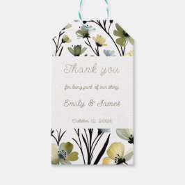 Etiqueta Para Presente Sage Green & Soft Yellow Botanical Wedding