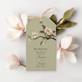 Etiqueta Para Presente Sage Green Vintage Magnolia Casamento Obrigado