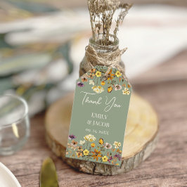 Etiqueta Para Presente Sage Green Wildflower Boho